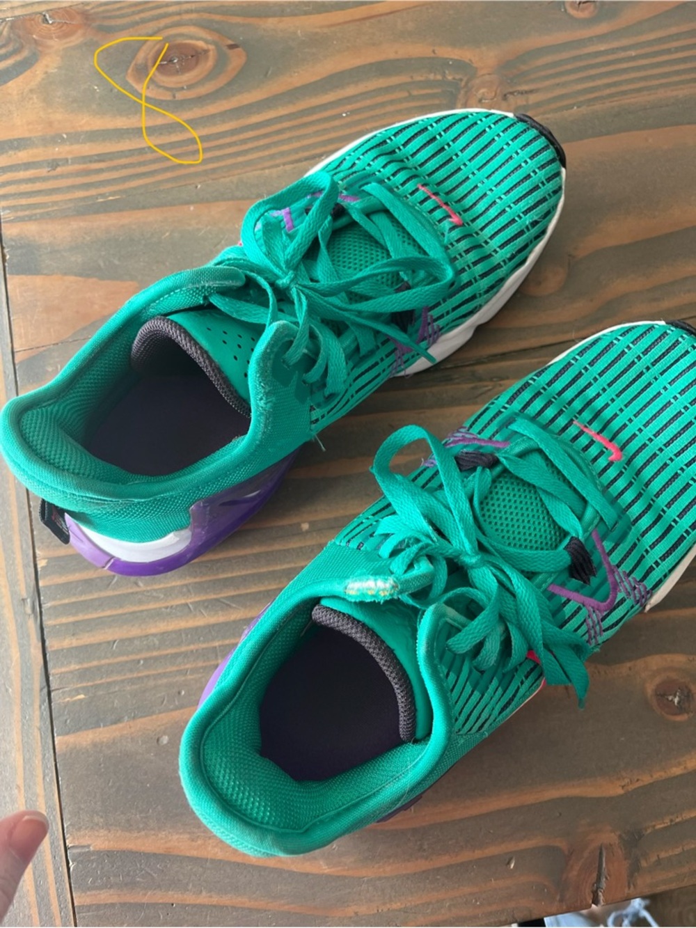 Nike Teal Athletic Sneakers with Purple Accents